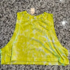 Lululemon Athletica Yellow Sleeveless Crop Muscle Tee